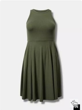 NWOT Green Skater Mini Dress